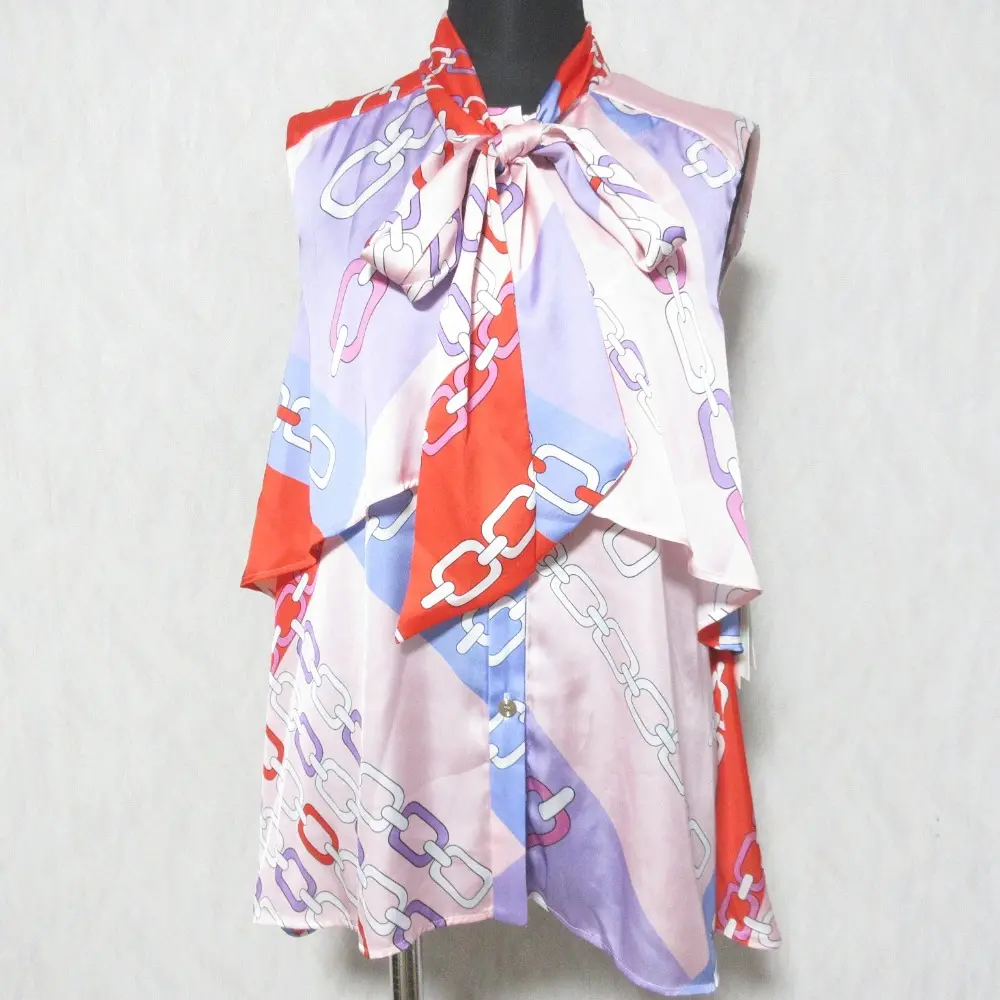 25SS Grace Class グレースクラス グレースコンチネンタル チェーンレイヤードノースリーブ ブラウス 0225141040 36 レッド