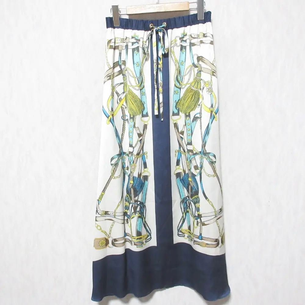 25SS Grace Class グレースクラス グレースコンチネンタル マリンスカーフロングスカート 0225221007 38 キナリ