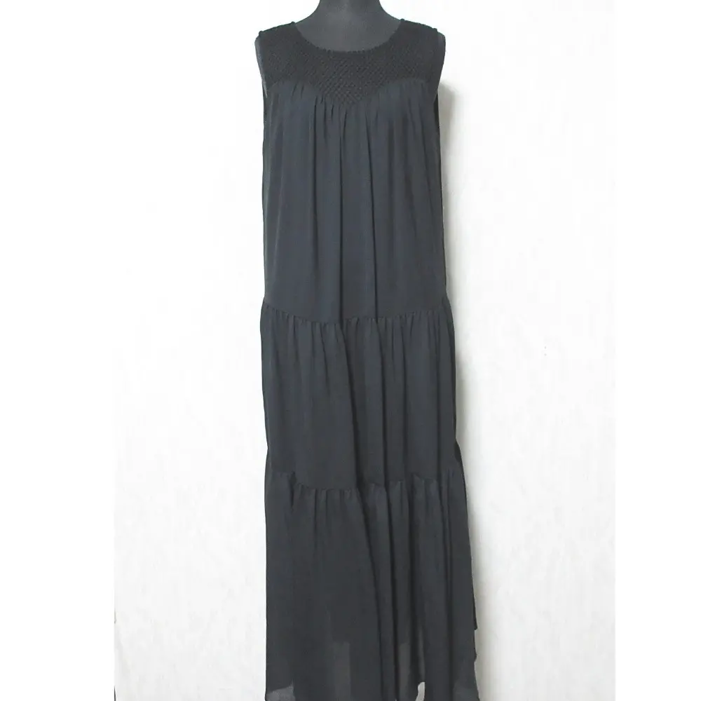 24SS Grace Class グレースクラス グレースコンチネンタル シアードレープマキシ ロングワンピース 0224231122 36 ブラック