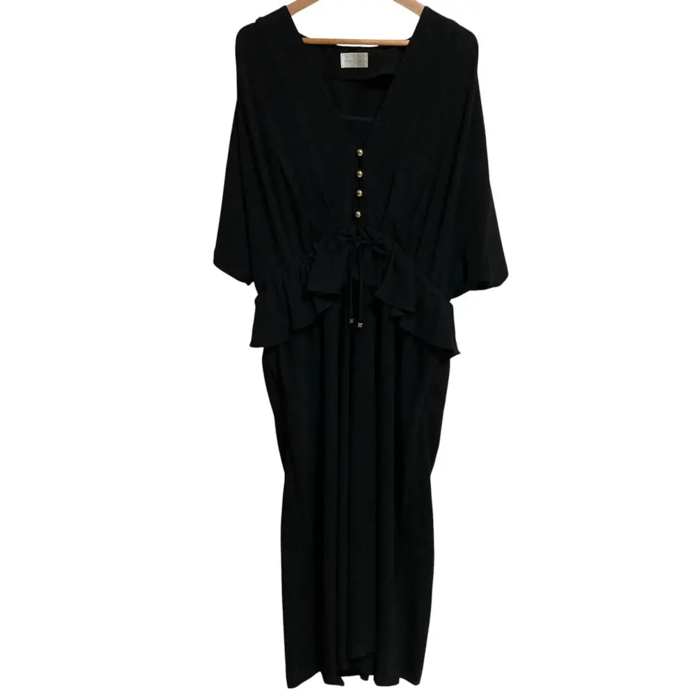 GRACE CLASS グレースクラス グレースコンチネンタル ドレープスリーブサロペ オールインワン 0220218153 サイズ38 ブラック