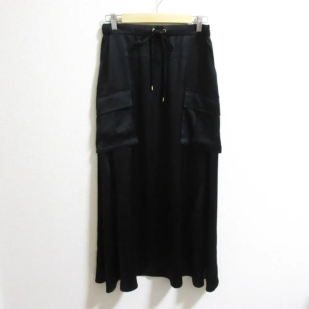 23AW GRACE CLASS グレースクラス カーゴサテンロングスカート 0223321100 サイズ38 ブラック