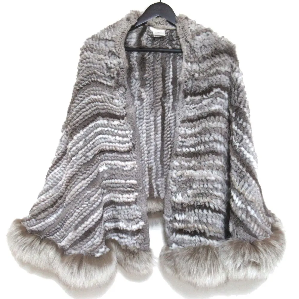 Grace Class グレースクラス レッキスラビット×フォックスファー ショール Fサイズ グレー系