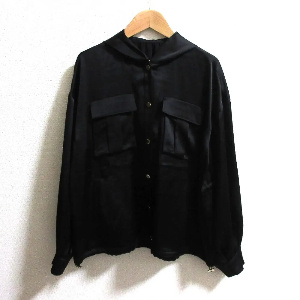 23AW GRACE CLASS グレースクラス トリアセサテンフーディー シャツ 0223351100 サイズ36 ブラック