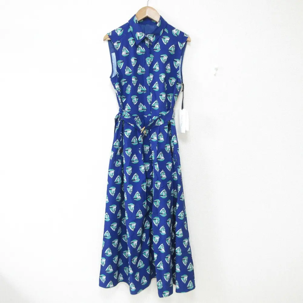 23SS GRACE Class グレースクラス マリンモチーフシャツワンピース 0223231073 サイズ38 ネイビー