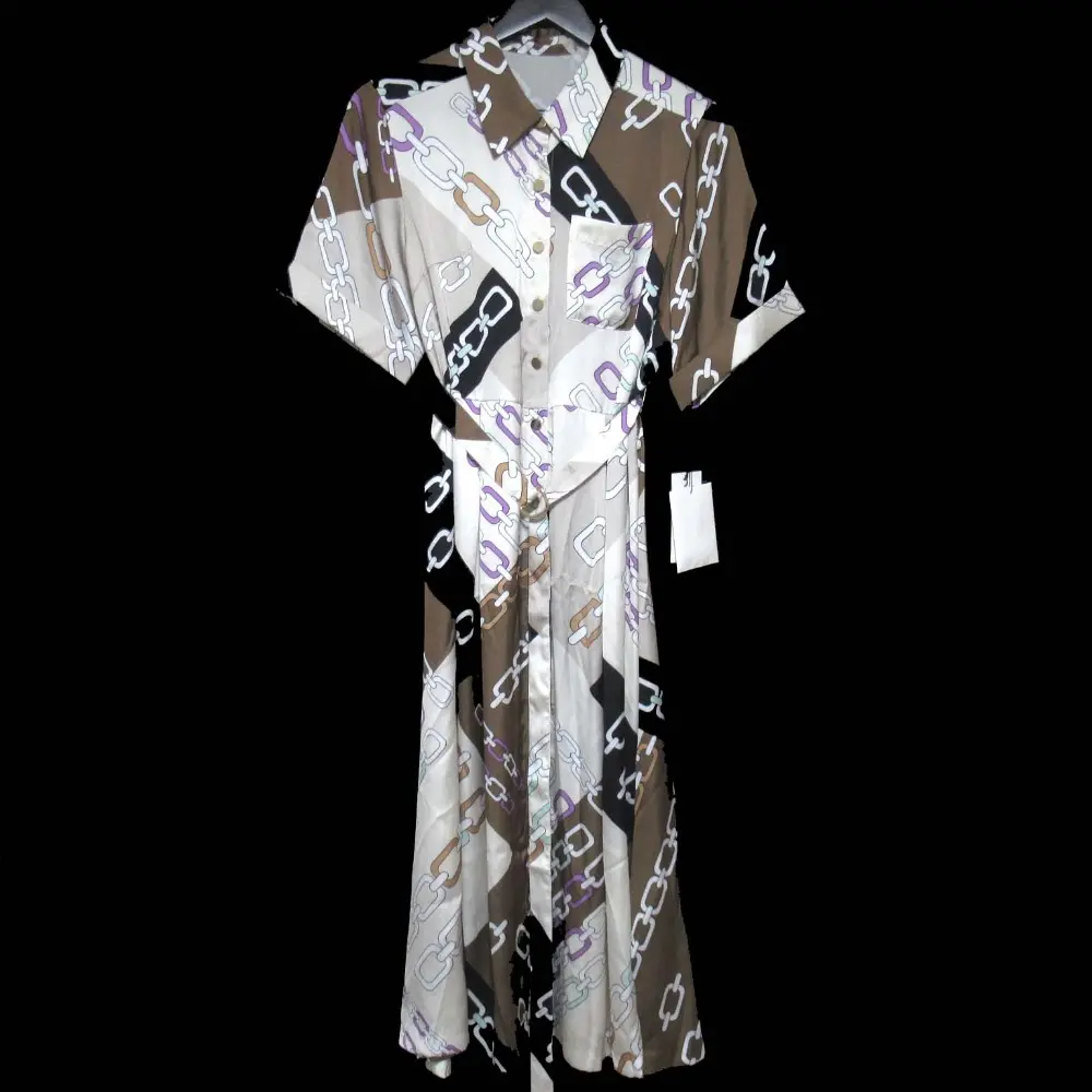 25SS GRACE CLASS グレースクラス チェーンシャツドレス ワンピース 0225131040 サイズ38 ブラウン系