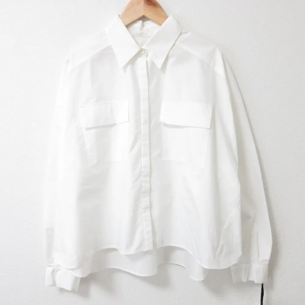 24SS Grace Class グレースクラス バックコンシャスシャツ 長袖 ブラウス 0224141231 サイズ36 ホワイト