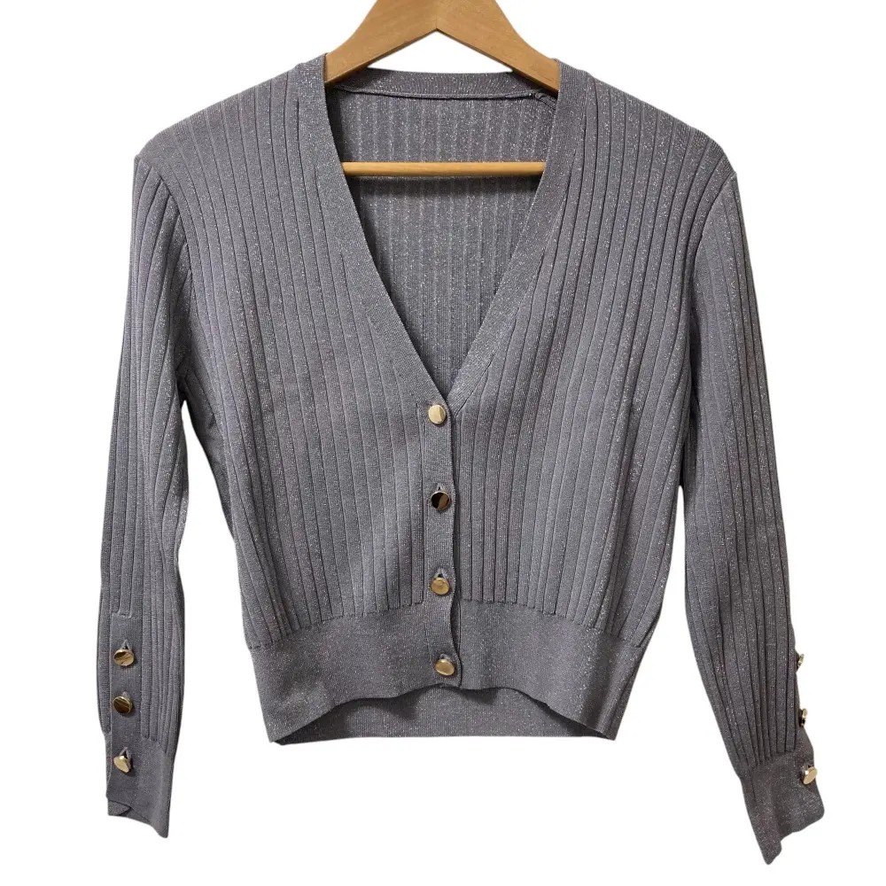 23SS Grace Class グレースクラス ラメニット カーディガン サイズ36 パープル