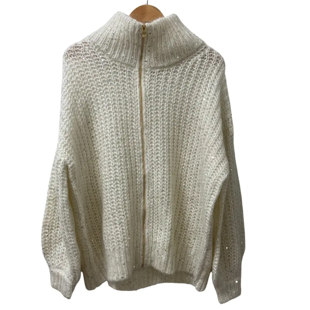 24AW Grace Class グレースクラス スパンコール 長袖 ニットブルゾン サイズ36 ホワイト