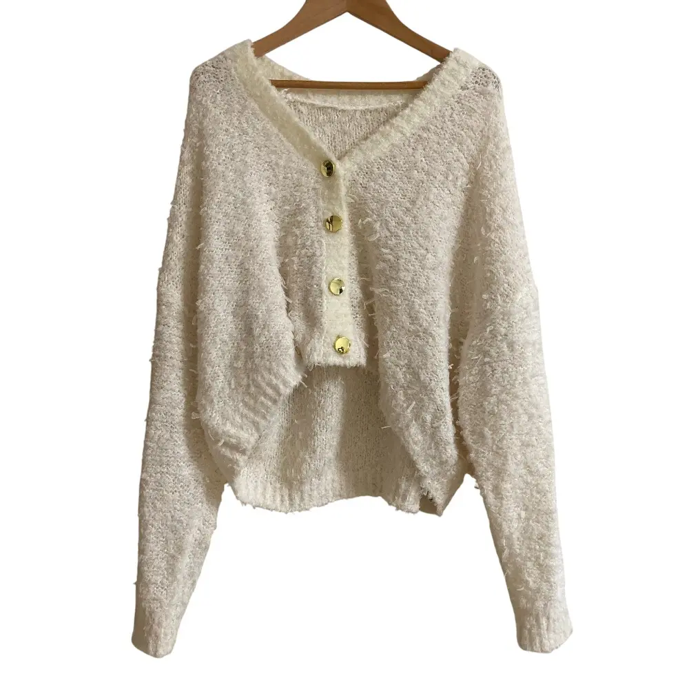 24SS Grace Class グレースクラス テープヤーンニットカーディガン 0224153100 ホワイト