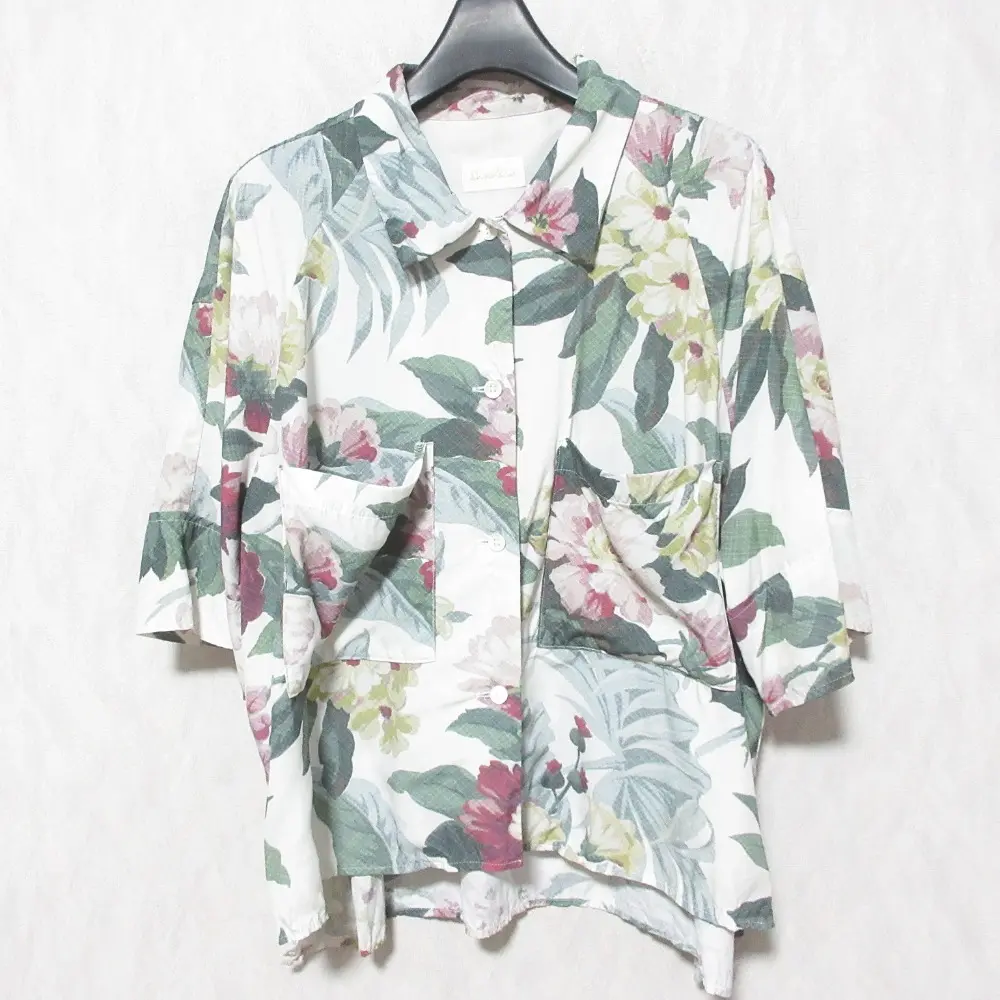 23SS Grace Class グレースクラス グレースコンチネンタル フラワープリントシャツ サイズ38 ライトベージュ