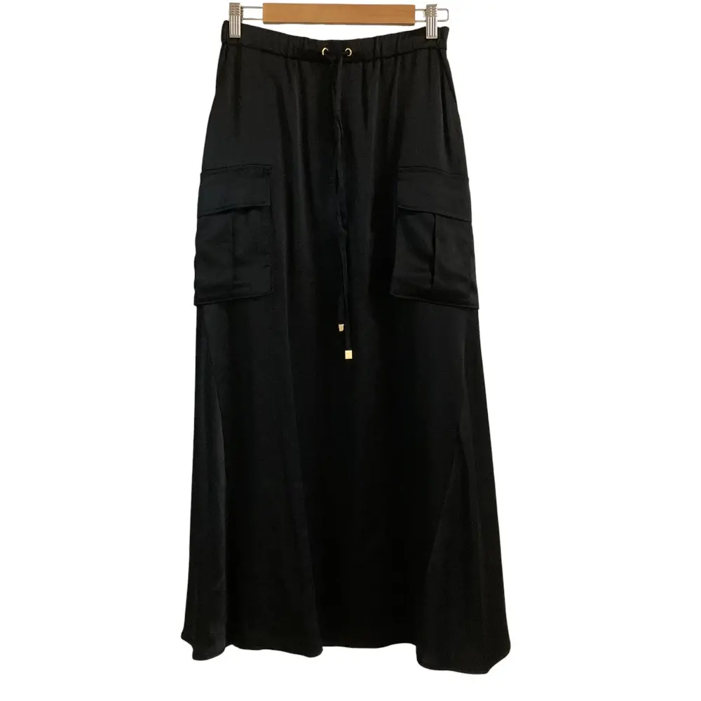 23AW Grace CLASS グレースクラス サテンミリタリーロングスカート 0223321100 サイズ38 ブラック
