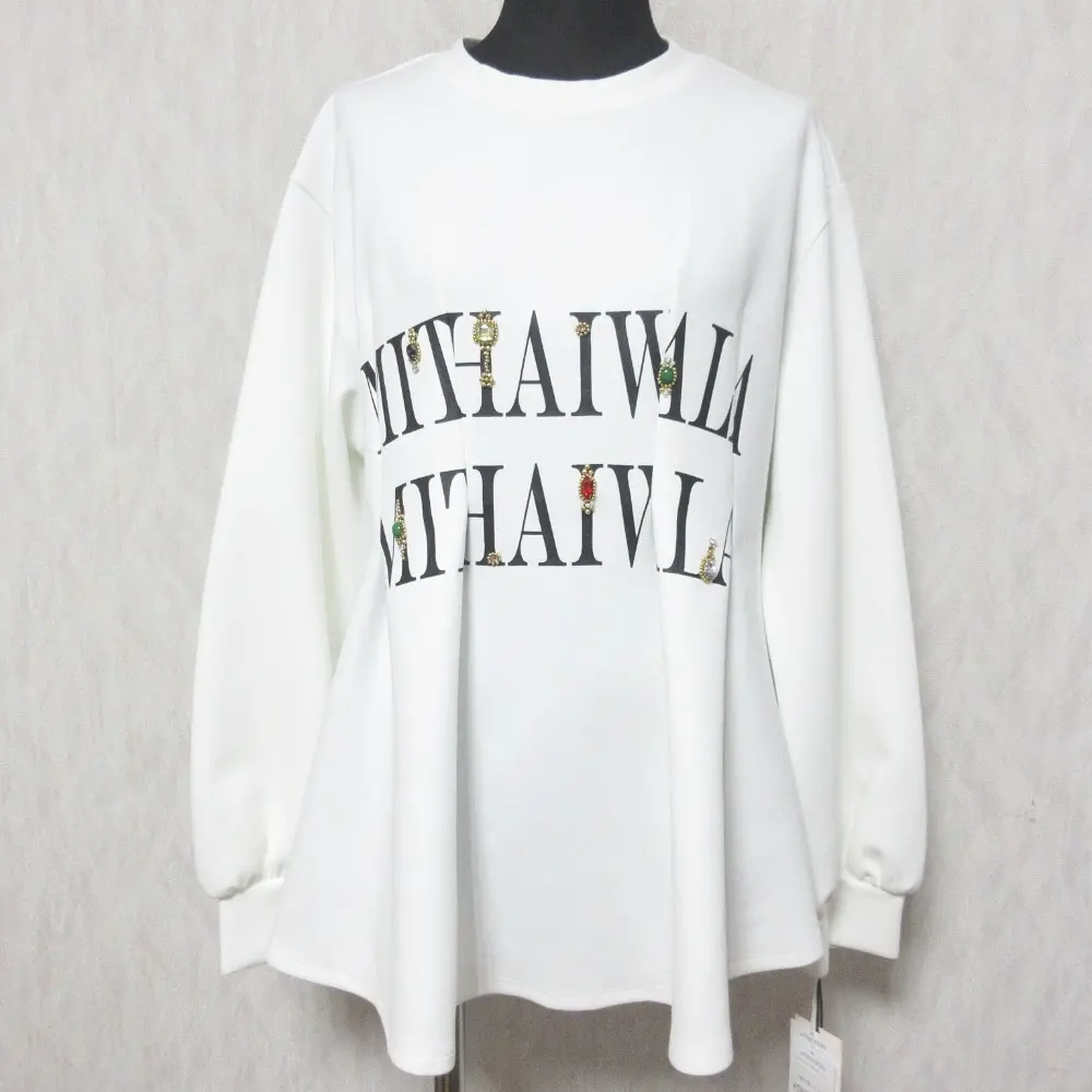 24SS GRACE CONTINENTAL グレースコンチネンタル タックカットトップ ビジュー プルオーバー カットソー 0124142220 36 ホワイト
