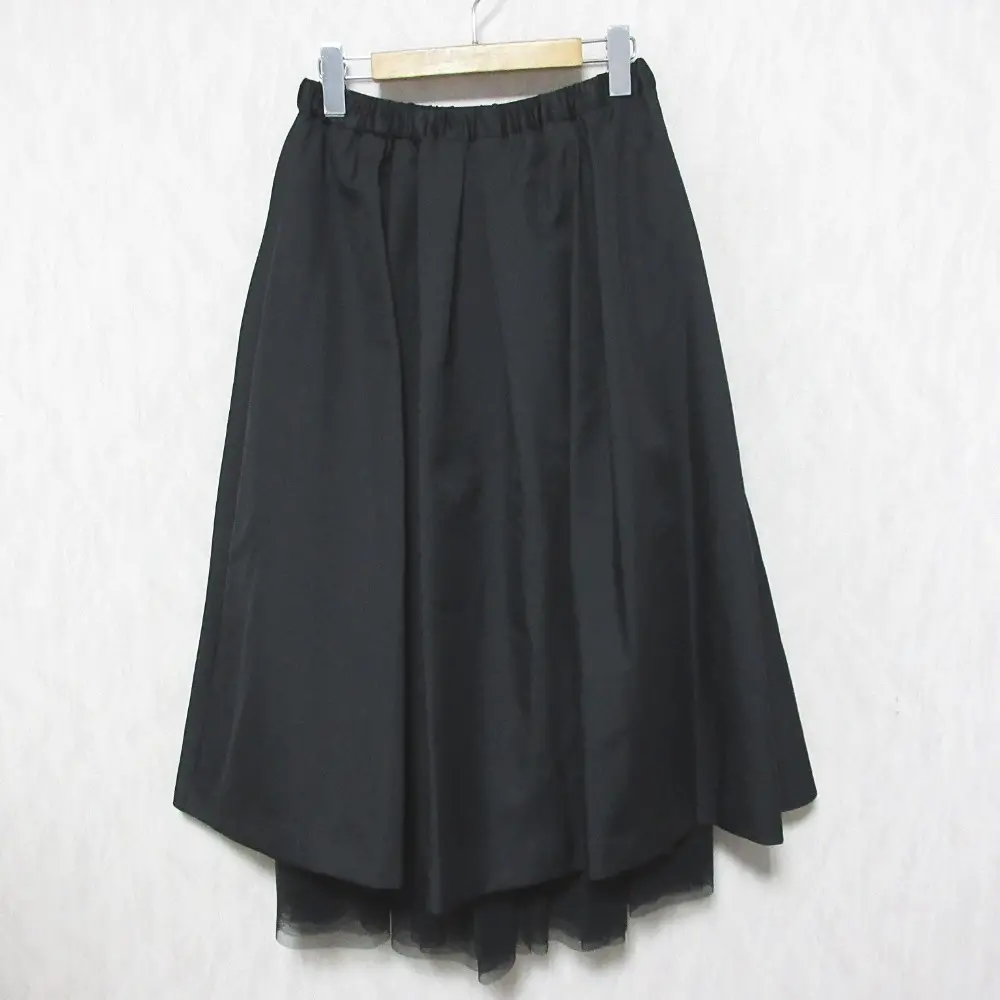 24AW GRACE CONTINENTAL グレースコンチネンタル ツイル2wayスカート 異素材ロングスカート 0124321137 36 ブラック