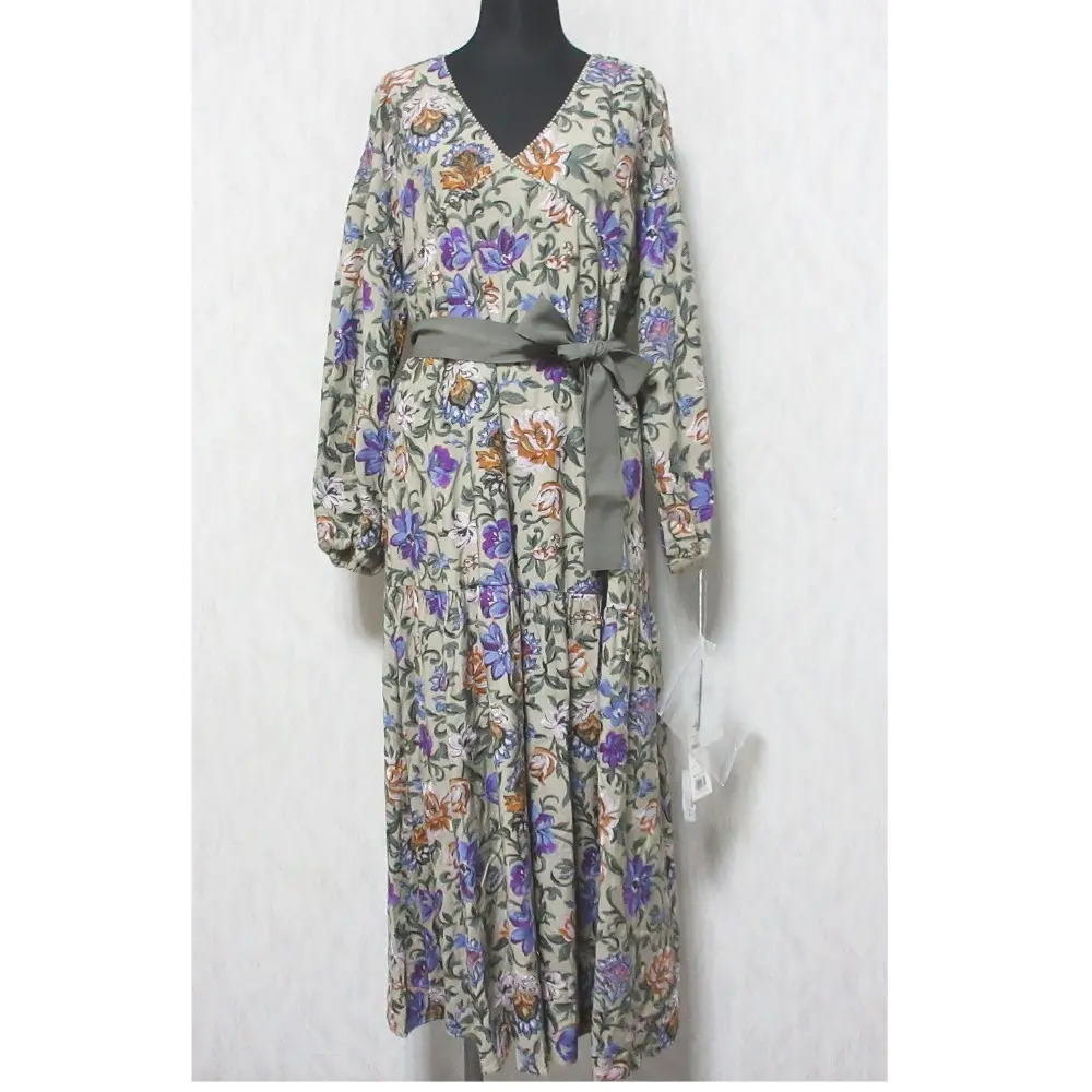 GRACE CONTINENTAL グレースコンチネンタル 23AW エンブロイダリーロングワンピース 0123331140 36 カーキ