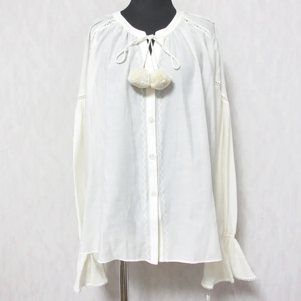 24AW GRACE CONTINENTAL グレースコンチネンタル トリアセカフタントップ ボリュームスリーブ ブラウス 0124341120 36 キナリ