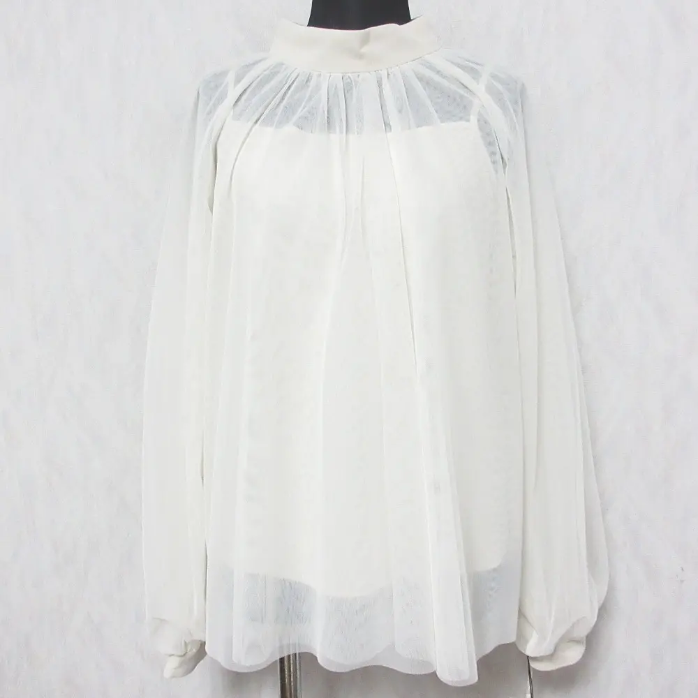 24AW GRACE CONTINENTAL グレースコンチネンタル チュールハイネックトップ プルオーバー シアーブラウス 0124441057 36 キナリ