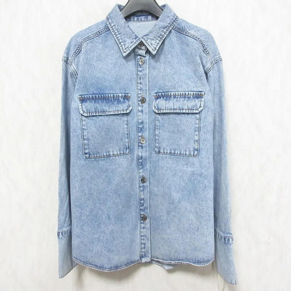 24AW GRACE CONTINENTAL グレースコンチネンタル オーバーサイズ スタッズデニムシャツ 0124341098 36 インディゴ