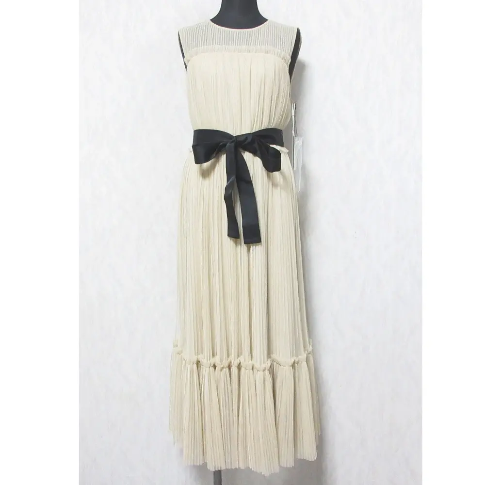 24AW GRACE CONTINENTAL グレースコンチネンタル オンライン完売カラー プリーツロングドレス ワンピース 0124335049 36 ベージュ