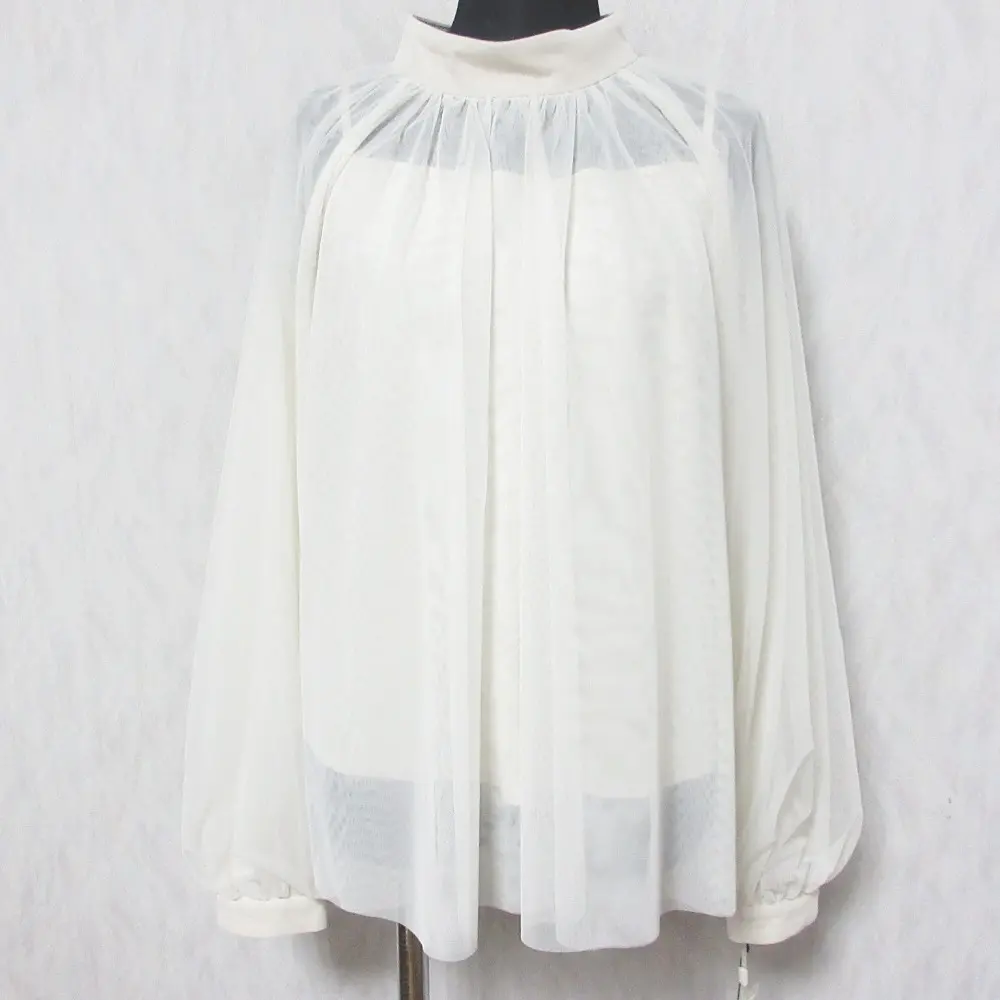 24AW GRACE CONTINENTAL グレースコンチネンタル チュールハイネックトップ プルオーバー シアーブラウス 0124441057 36 キナリ