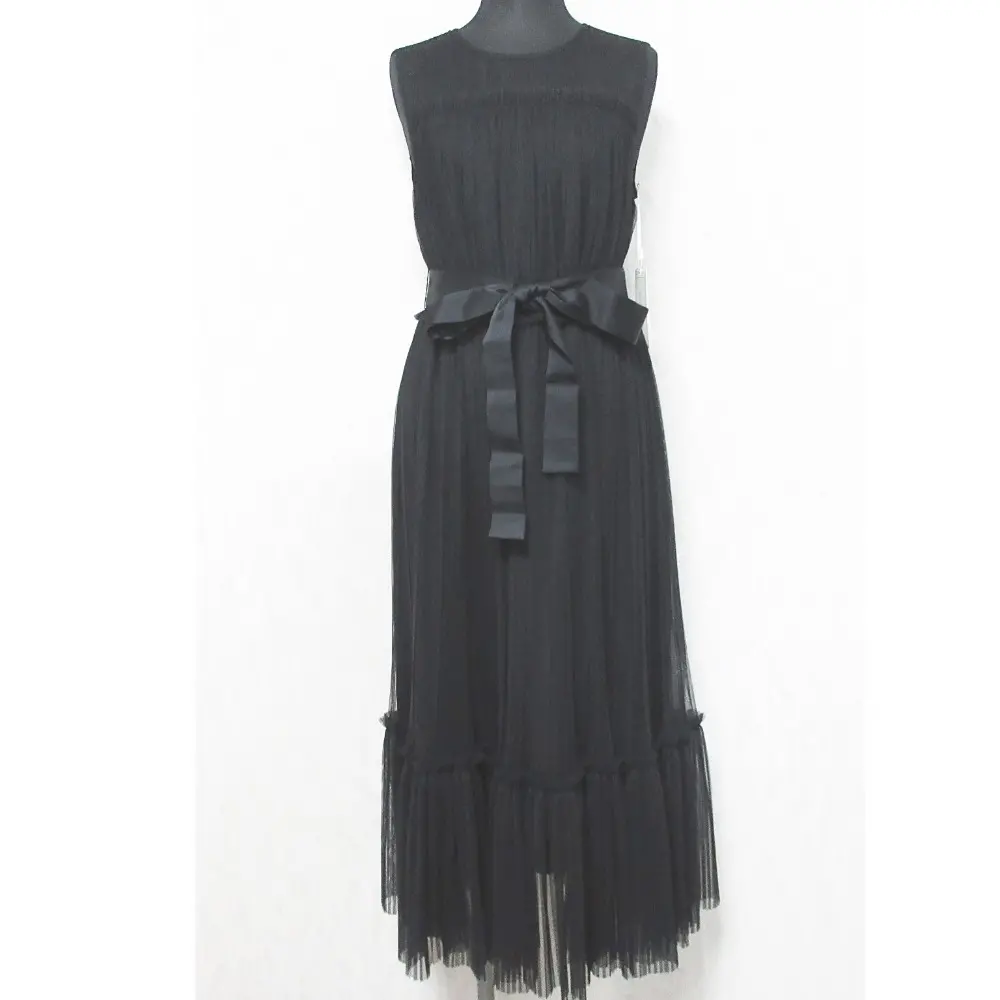 24AW GRACE CONTINENTAL グレースコンチネンタル プリーツロングドレス ワンピース 0124335049 36 ブラック