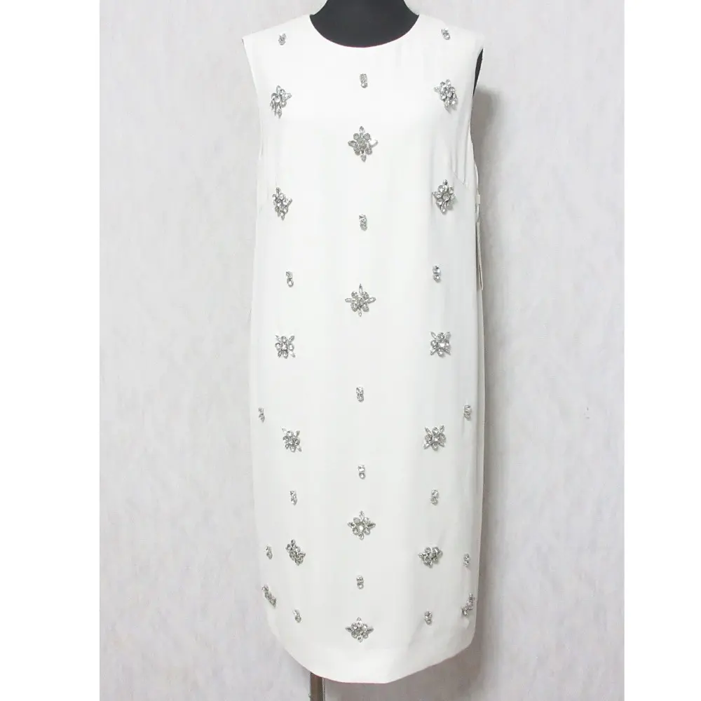 訳アリ 24AW GRACE CONTINENTAL グレースコンチネンタル ビジュー刺繍ドレス ノースリーブ ワンピース 0124335067 36 キナリ