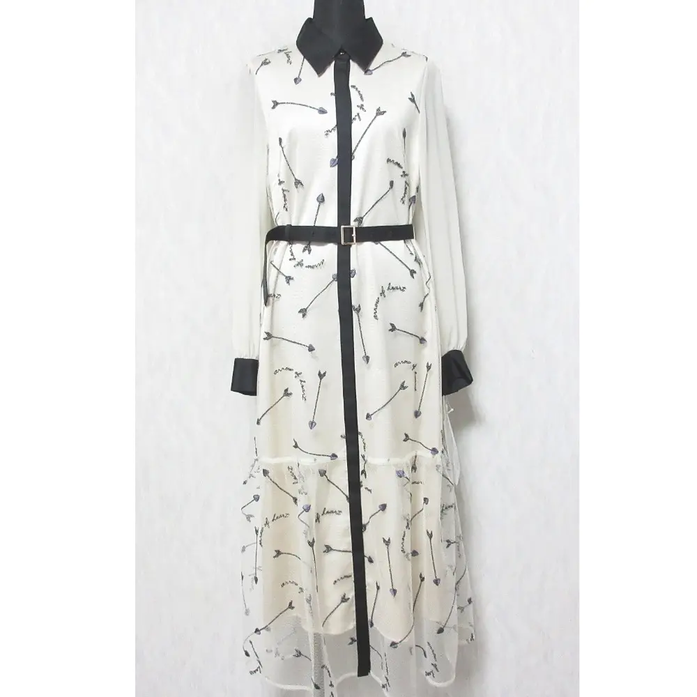 24AW GRACE CONTINENTAL グレースコンチネンタル ハートアロー刺繍ワンピース 0124435015 36 ベージュ