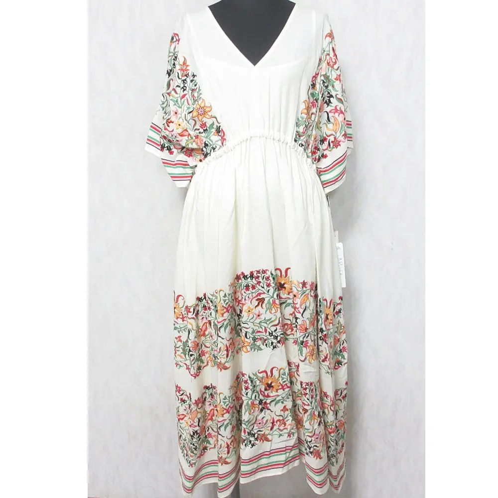 23SS GRACE CONTINENTAL グレースコンチネンタル ラインフラワー刺繍ワンピース 0123231055 36 ホワイト