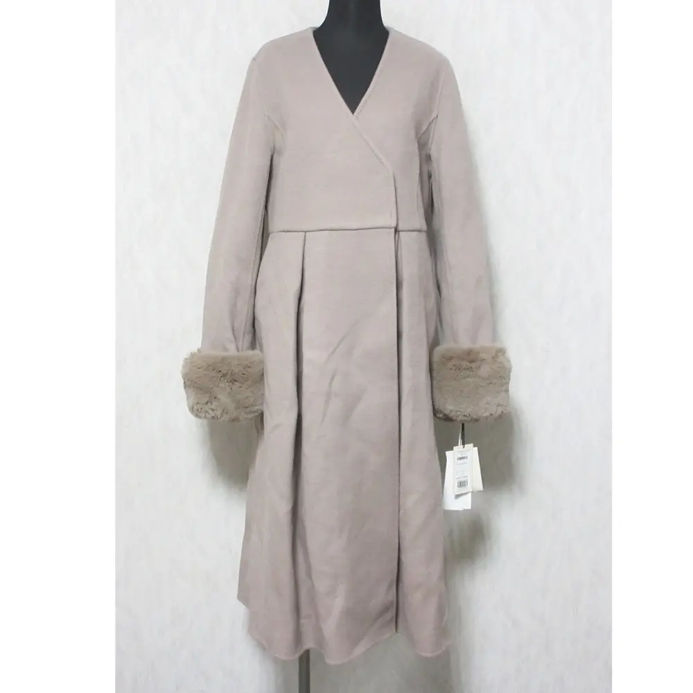 23AW GRACE CONTINENTAL グレースコンチネンタル ストール付き ノーカラーリバーコート 0123461028 36 ピンクベージュ