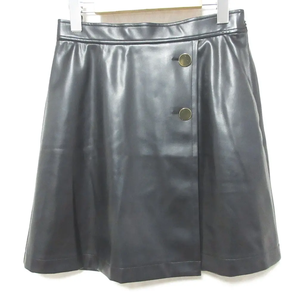 24SS GRACE CONTINENTAL グレースコンチネンタル フェイクレザーミニスカート 0124121215 38 ブラック
