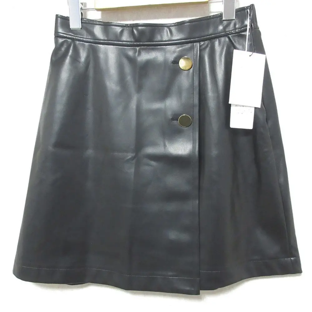 24SS GRACE CONTINENTAL グレースコンチネンタル フェイクレザーミニスカート 0124121215 38 ブラック
