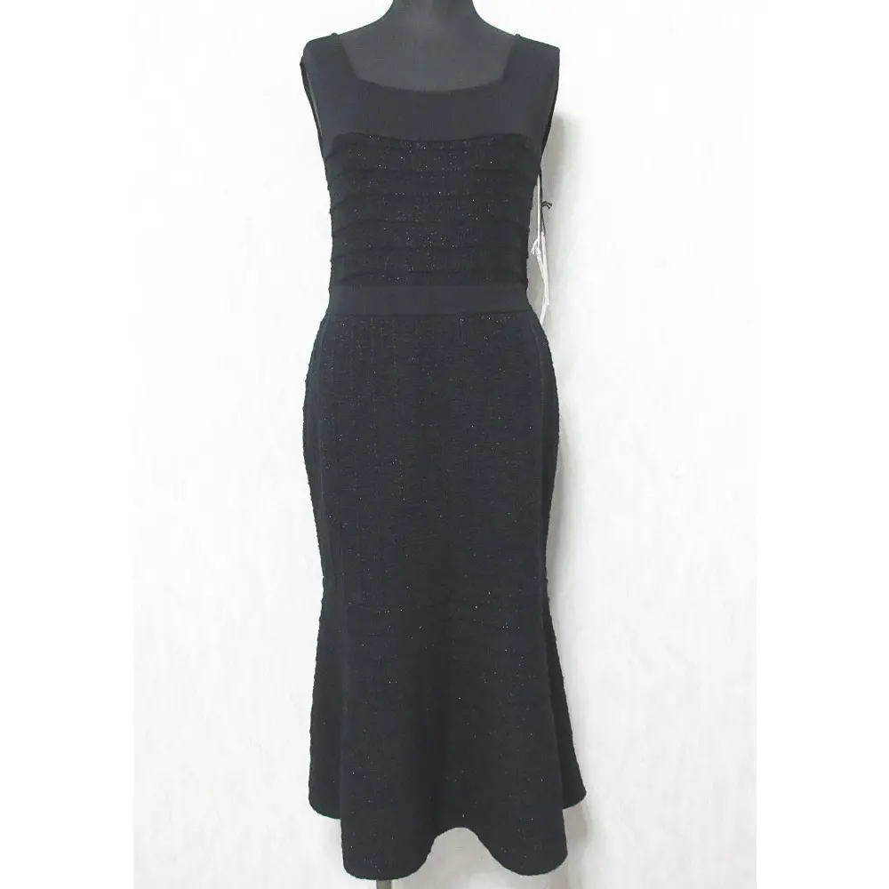 24SS GRACE CONTINENTAL グレースコンチネンタル ツイードマーメイドニットワンピース 0124133068 36 ブラック