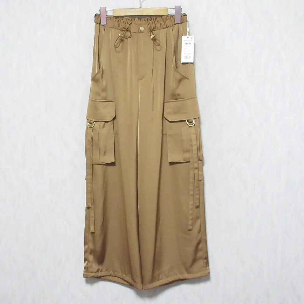 24AW GRACE CONTINENTAL グレースコンチネンタル サテンカーゴパンツ 0124311041 36 キャメル