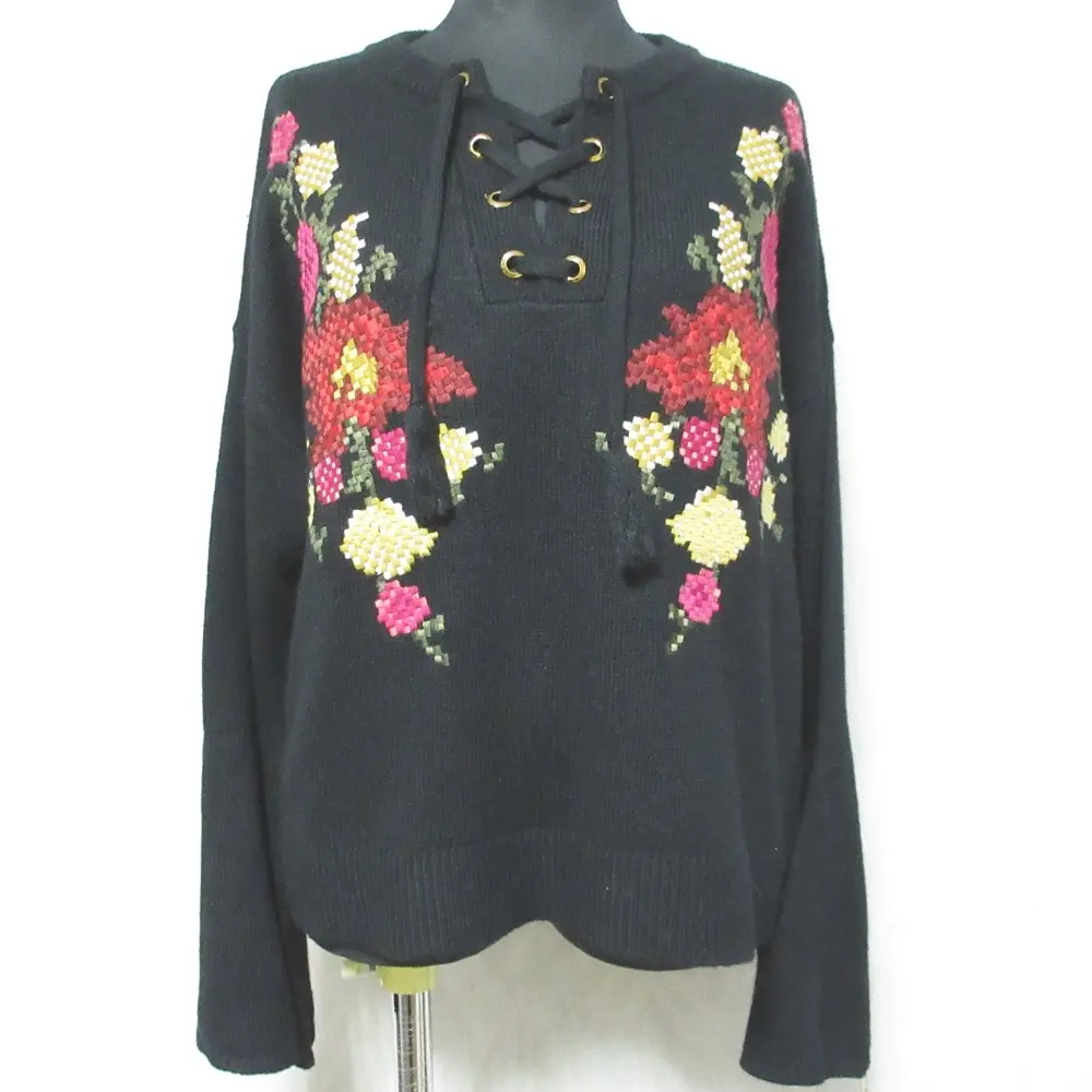 23AW GRACE CONTINENTAL グレースコンチネンタル フラワーフレアニットトップ プルオーバー セーター 0123443181 36 ブラック