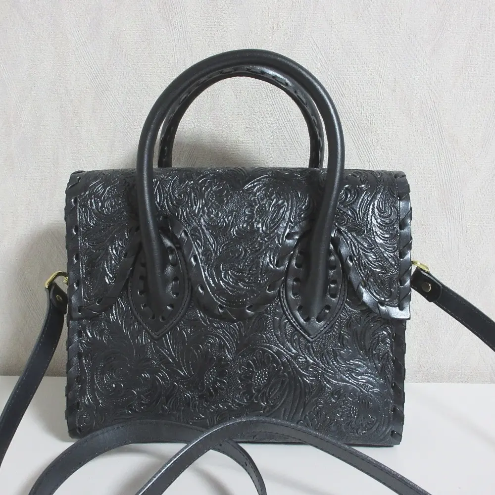 CARVING TRIBES カービングトライブス グレースコンチネンタル LittleFlowerHBリトルフラワーハンドバッグ 0424382601 ブラック