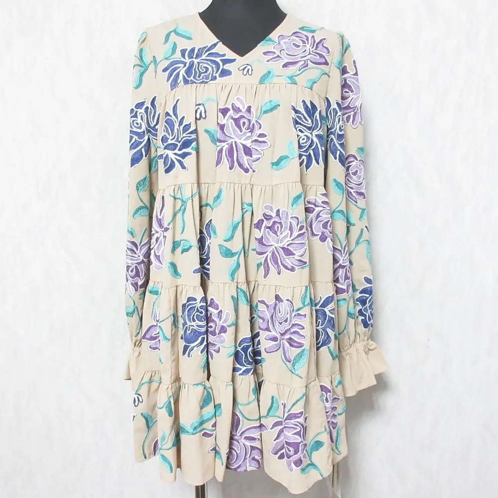 23AW GRACE CONTINENTAL グレースコンチネンタル ティアードローズトップ ブラウス チュニック 0123341073 36 ベージュ