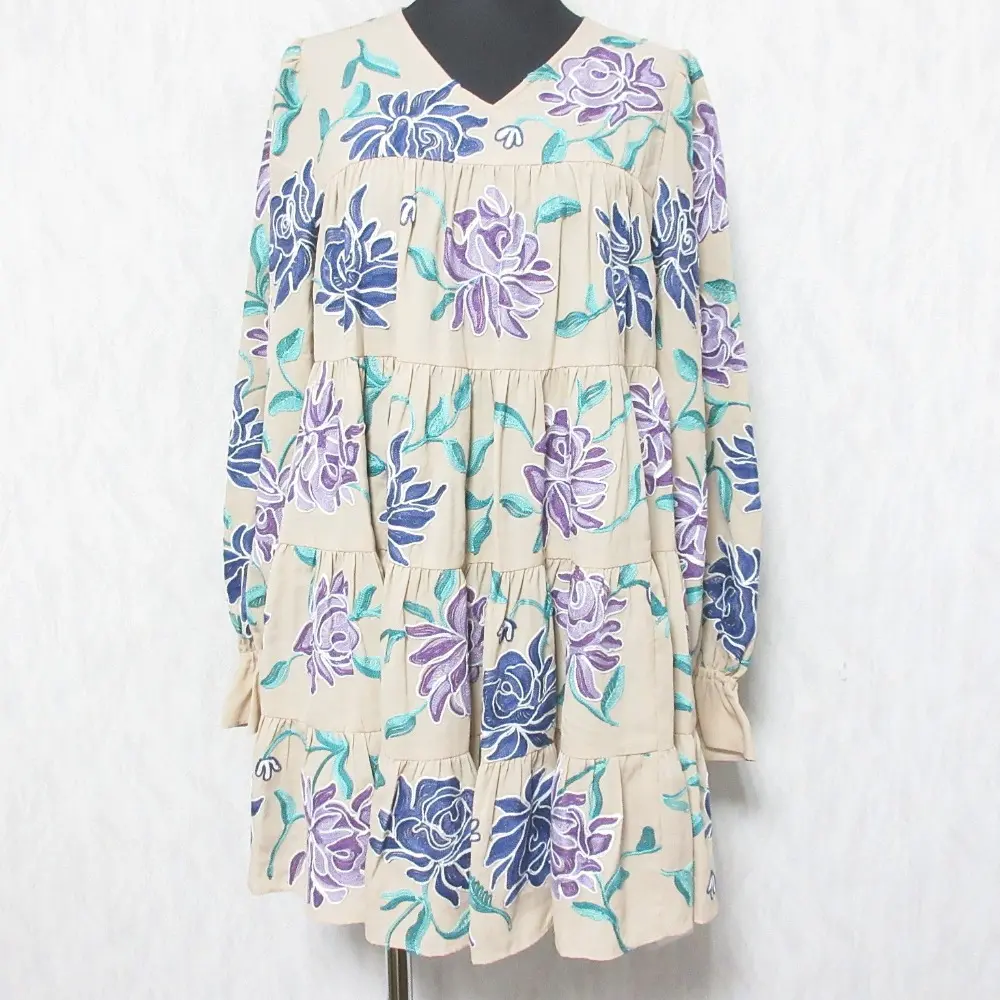 23AW GRACE CONTINENTAL グレースコンチネンタル ティアードローズトップ チュニック ブラウス 0123341073 36 ベージュ