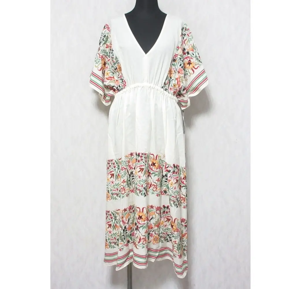 23SS GRACE CONTINENTAL グレースコンチネンタル ラインフラワー刺繍ワンピース ロングドレス 0123231055 36 ホワイト