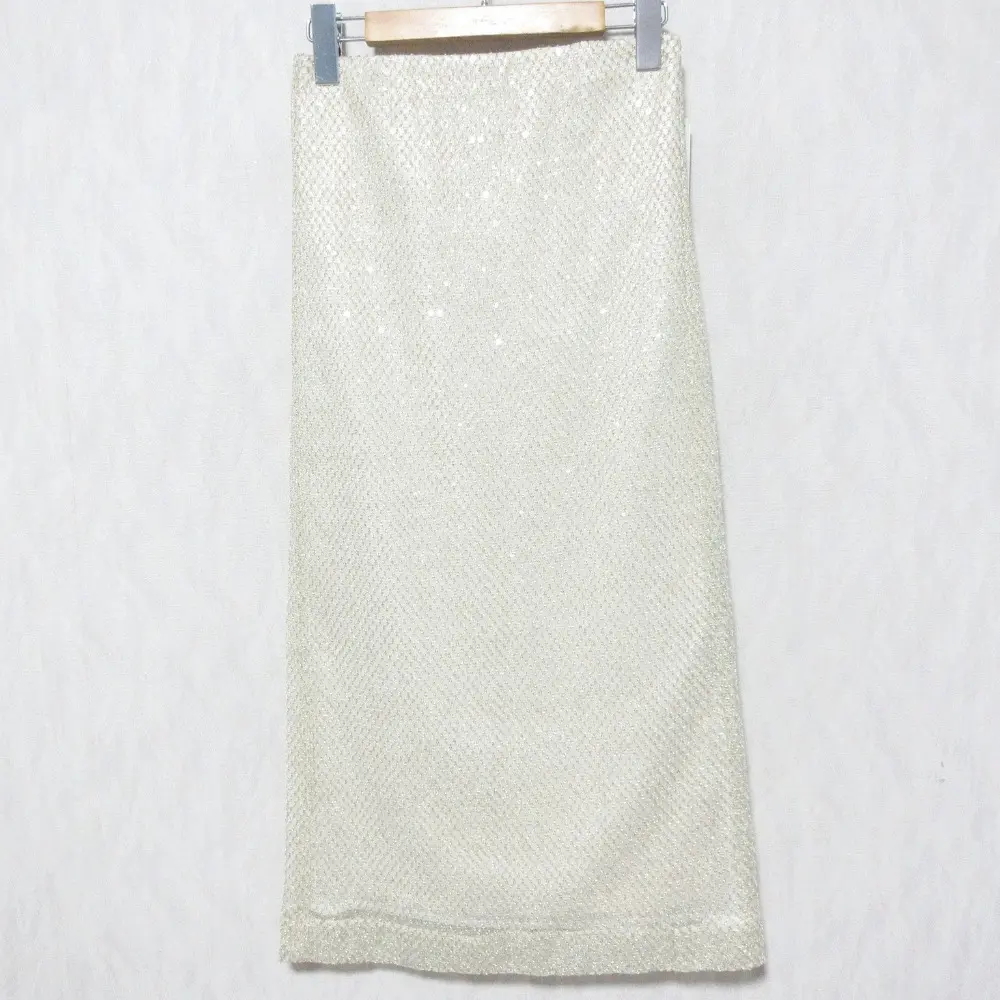 24AW GRACE CONTINENTAL グレースコンチネンタル メッシュスパンコールタイトスカート 0124321024 36 ゴールド