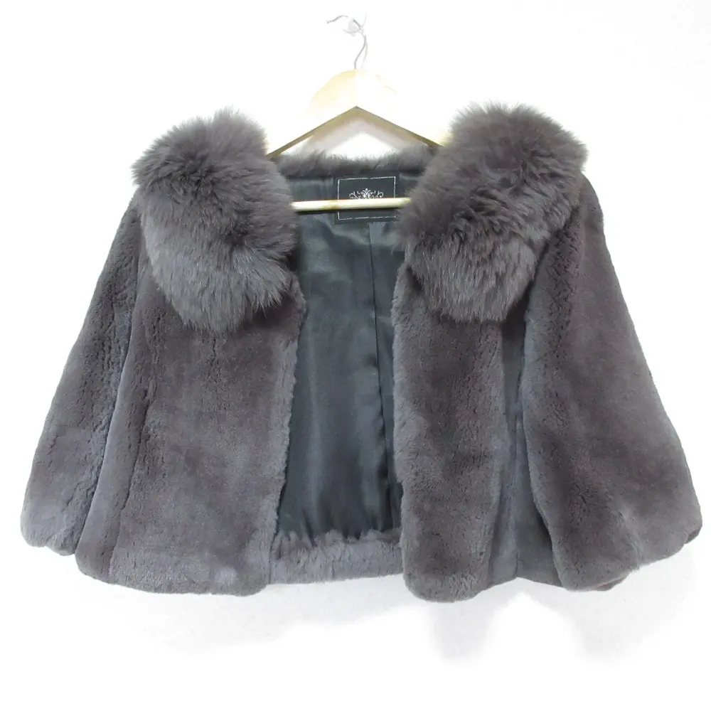 GRACE CONTINENTAL グレースコンチネンタル ラビット×フォックスファー ショートジャケット ボレロ 38 チャコールグレー