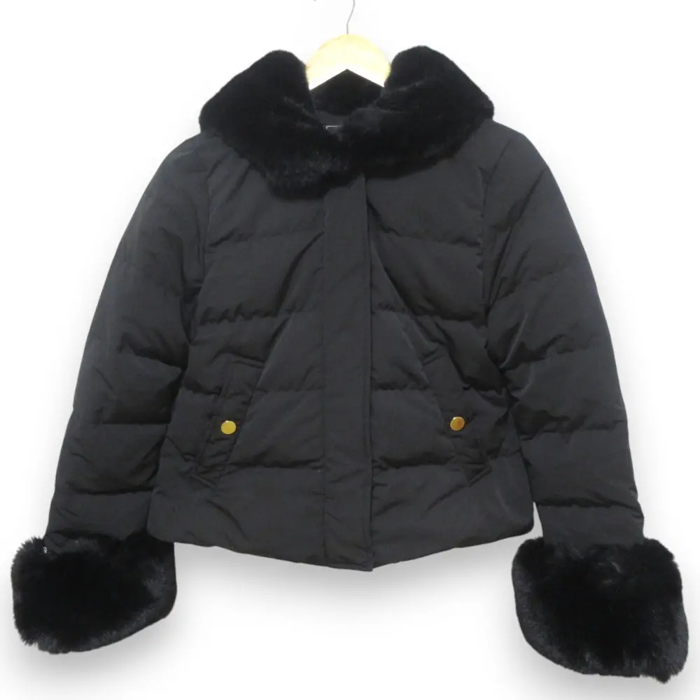22AW GRACE CONTINENTAL グレースコンチネンタル エコファー ショートダウンジャケット サイズ36 ブラック