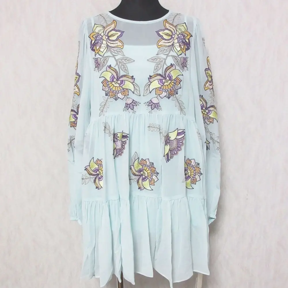 23SS GRACE CONTINENTAL グレースコンチネンタル イベント限定色 ティアード刺繍トップ チュニック カットソー 36 ミント