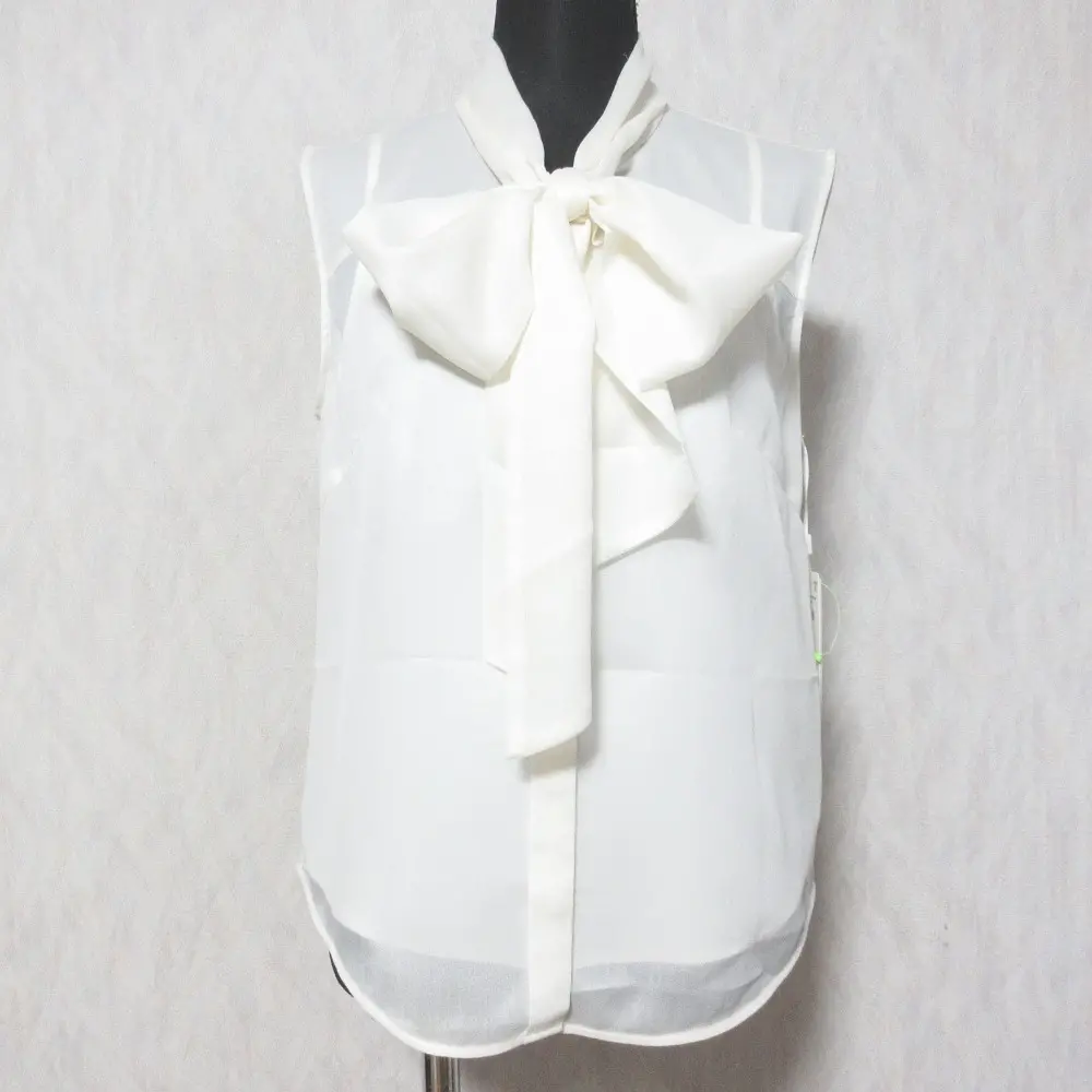 24AW GRACE CONTINENTAL グレースコンチネンタル チンツボウタイノースリーブブラウス シャツ 0124341013 36 ホワイト