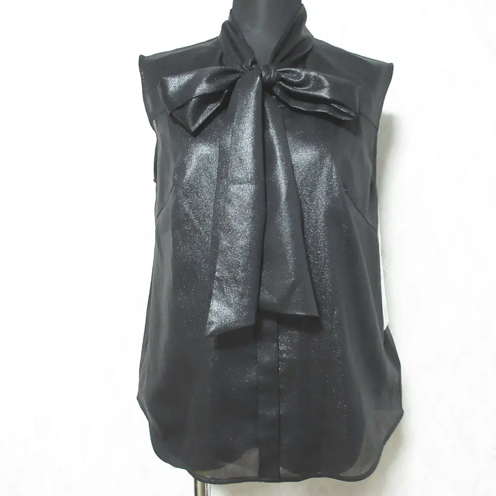 24AW GRACE CONTINENTAL グレースコンチネンタル チンツボウタイノースリーブブラウス 0124341013 36 ブラック