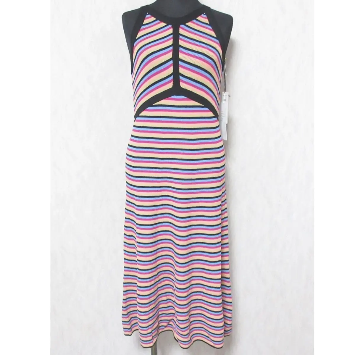 23SS GRACE CONTINENTAL グレースコンチネンタル ボーダー マルチ畦編みワンピース 0123233159 36 ピンク