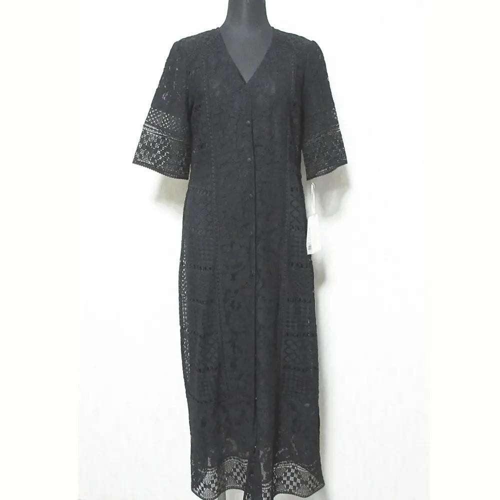 24AW GRACE CONTINENTAL グレースコンチネンタル コンビレースVネックワンピース 0124331078 36 ブラックの買取実績【2025年3月買取】