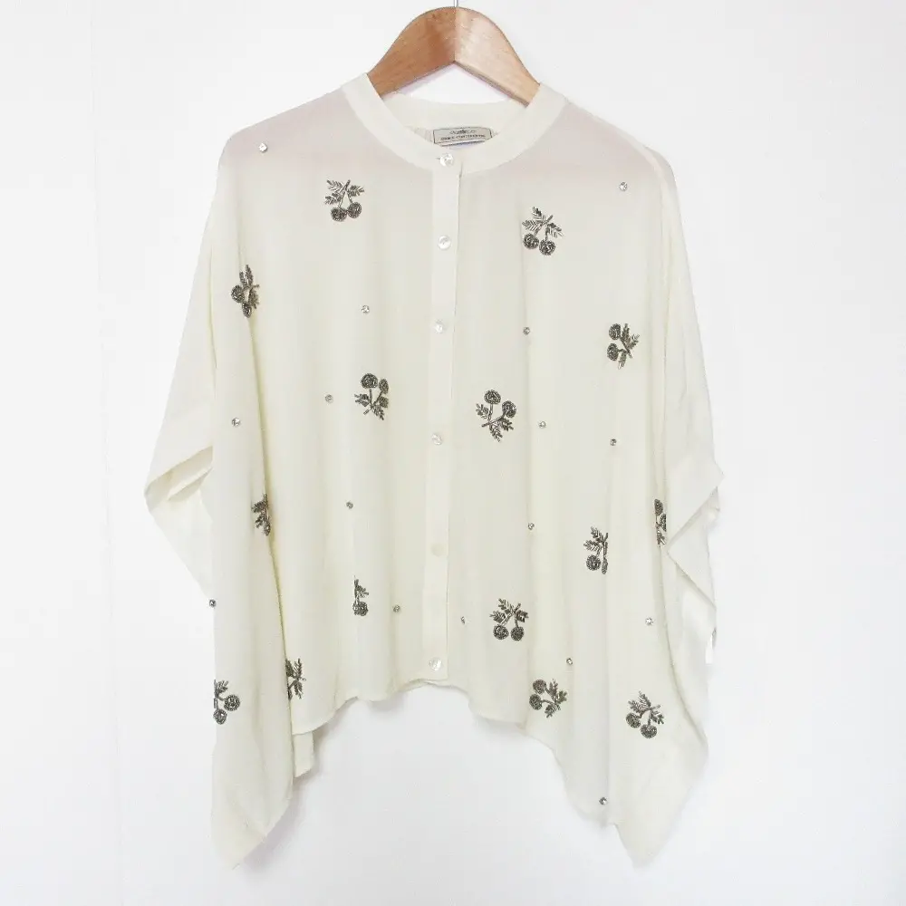 24AW GRACE CONTINENTAL グレースコンチネンタル チェリーポンチョブラウス 0124341068 サイズ36 ホワイト 