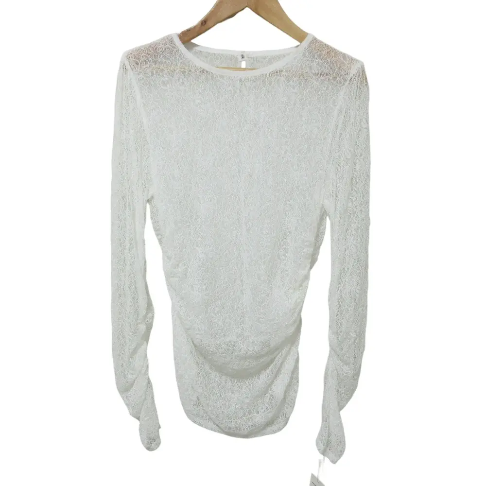 25SS GRACE CONTINENTAL グレースコンチネンタル シアーレースカットトップ 長袖 カットソー 0125142130 36 ホワイト