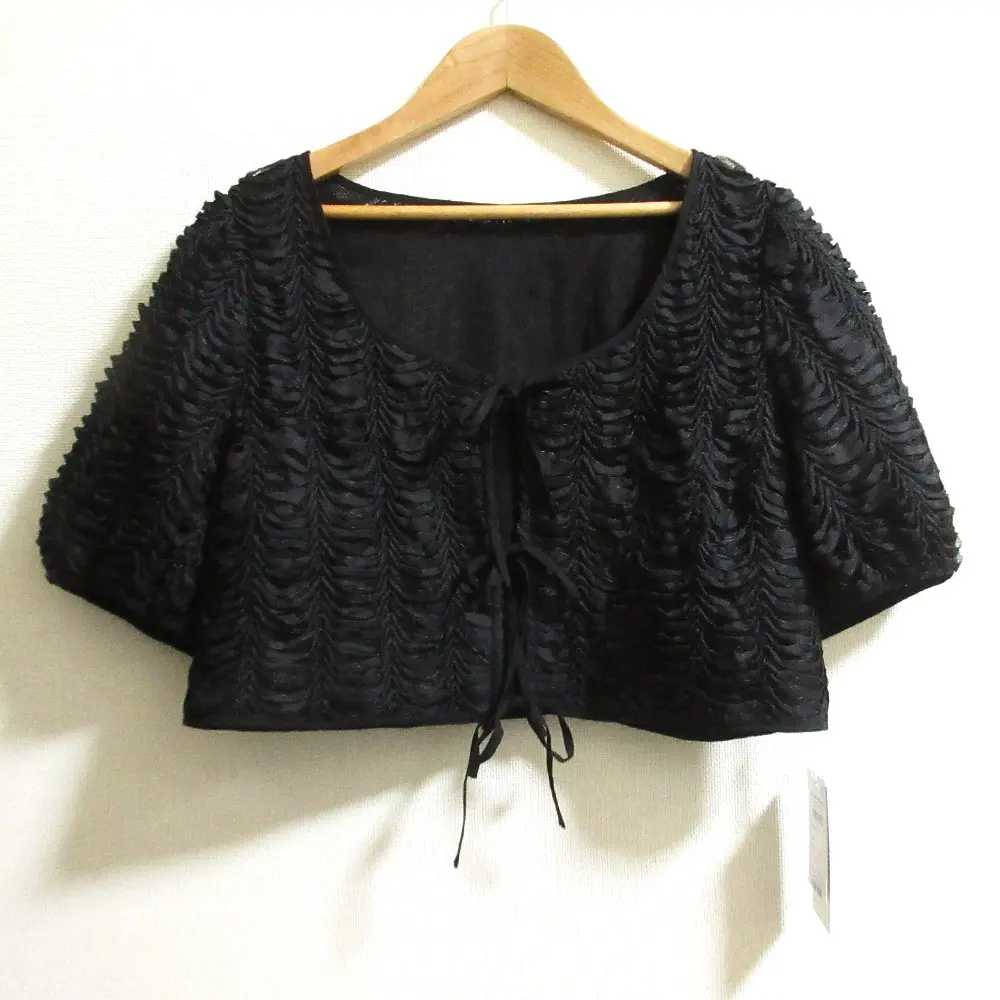 25SS GRACE CONTINENTAL グレースコンチネンタル レーススカラトップ クロップド ブラウス 0125241137 サイズ38 ブラック