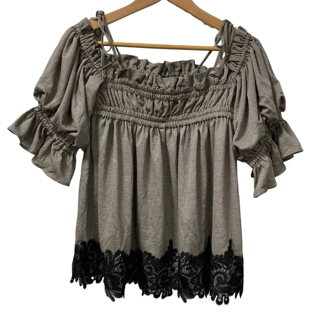 25AW GRACE CONTINENTAL グレースコンチネンタル ギャザーフレアトップ ブラウス 0125342108 サイズ36 カーキ