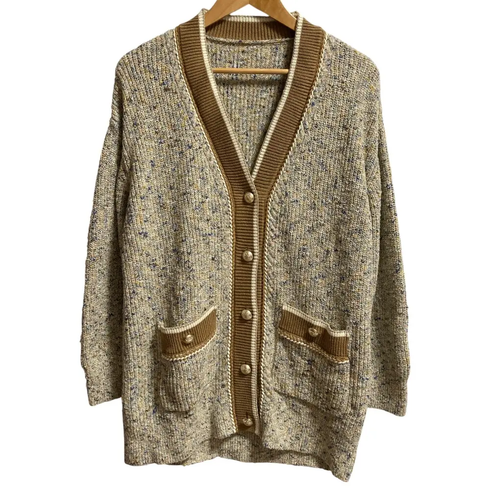 23AW GRACE CONTINENTAL グレースコンチネンタル ミックスヤーンラメニットカーディガン 0123453020 サイズ36 ブラウン